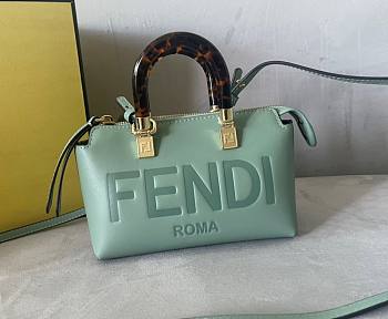 Kitlife Fendi By The Way Mini Small Boston bag in mint green leather - 20.5x12x.9cm