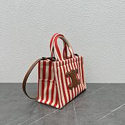 Kitlife Celine Canvas Calfskin Red Striped Small Triomphe Cabas Thais Nature - 29×19×13 - 2