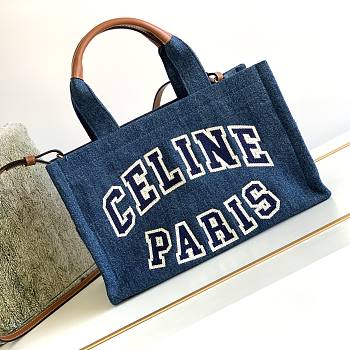 	 Kitlife Celine Small Cabas Calfskin Denim Blended Farbics - 29×19×13 cm