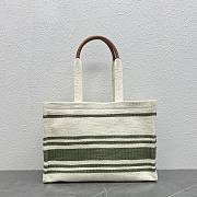 	 Kitlife Celine Canvas Calfskin Green Striped Small Triomphe Cabas Thais Nature - 41 X 28 X 17 - 4