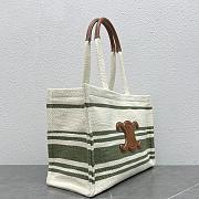 	 Kitlife Celine Canvas Calfskin Green Striped Small Triomphe Cabas Thais Nature - 41 X 28 X 17 - 2