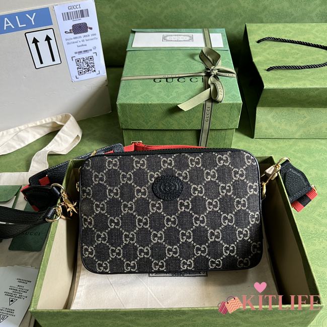 	 Kitlife Gucci GG Supreme shoulder bag denim - 2 colors (black, blue) - 24×16×4.5cm - 1