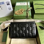 Kitlife Gucci GG matelassé black leather shoulder bag - W26cm x H17.5cm x D8cm - 5