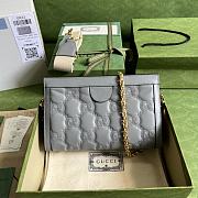 	 Kitlife Gucci GG matelassé grey leather shoulder bag - W26cm x H17.5cm x D8cm - 2