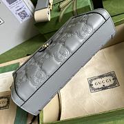 	 Kitlife Gucci GG matelassé grey leather shoulder bag - W26cm x H17.5cm x D8cm - 5