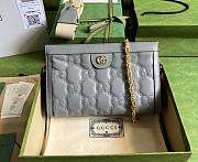 	 Kitlife Gucci GG matelassé grey leather shoulder bag - W26cm x H17.5cm x D8cm - 1