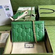 	 Kitlife Gucci GG matelassé green leather shoulder bag - W26cm x H17.5cm x D8cm - 4