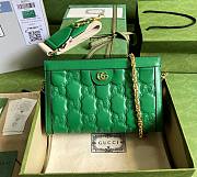 	 Kitlife Gucci GG matelassé green leather shoulder bag - W26cm x H17.5cm x D8cm - 1