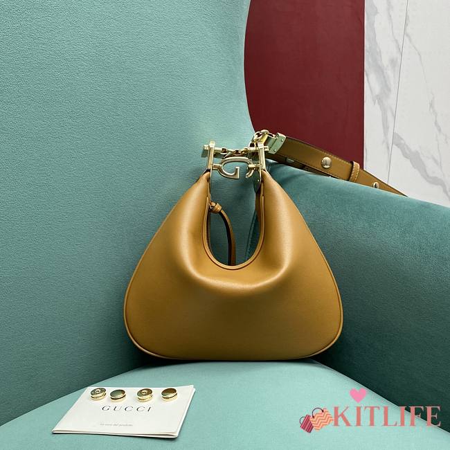 	 Kitlife Gucci Attache small shoulder bag brown - W23cm x H22cm x D5cm - 1