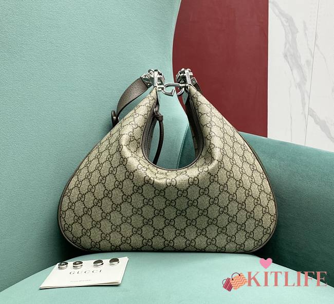 	 Kitlife Gucci Attache large shoulder bag gg beige ebony - 35×4.5×30cm - 1