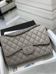 Kitlife Chanel Classic Flap Bag Timless Caviar Grey Jumbo size - 30cm - 2