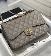 Kitlife Chanel Classic Flap Bag Timless Caviar Grey Jumbo size - 30cm - 1