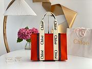 Kitlife Chloe medium woody tote bag with strap flame orange - 37*26*12cm - 1