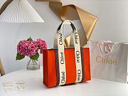 Kitlife Chloe medium woody tote bag with strap flame orange - 37*26*12cm - 3