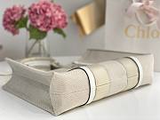 Kitlife Chloe large woody tote bag with strap white - 45*33*13 cm - 2