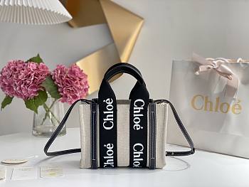 	 Kitlife Chloe small woody tote bag with strap black - 26.5 cmx20x8cm