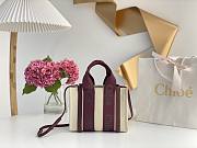 Kitlife Chloe medium woody tote bag with strap burgundy - 26.5 cmx20x8cm - 1