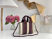 Kitlife Chloe medium woody tote bag with strap burgundy - 26.5 cmx20x8cm - 4