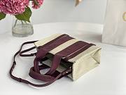Kitlife Chloe medium woody tote bag with strap burgundy - 26.5 cmx20x8cm - 5