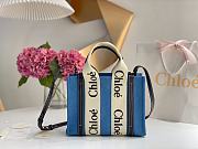 Kitlife Chloe medium woody tote bag with strap blue - 26.5 cmx20x8cm - 1