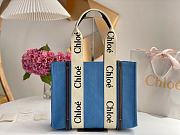 Kitlife Chloe medium woody tote bag with strap blue - 37*26*12cm - 1