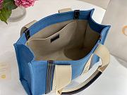 Kitlife Chloe medium woody tote bag with strap blue - 37*26*12cm - 4