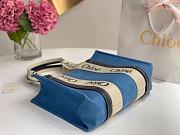 Kitlife Chloe medium woody tote bag with strap blue - 37*26*12cm - 5