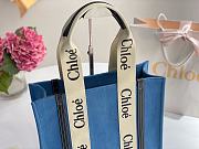 Kitlife Chloe medium woody tote bag with strap blue - 37*26*12cm - 2