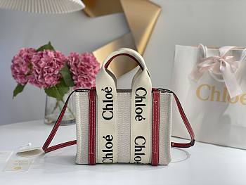 Kitlife Chloe medium woody tote bag with strap dark pink - 26.5 cmx20x8cm