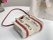 Kitlife Chloe medium woody tote bag with strap dark pink - 26.5 cmx20x8cm - 2