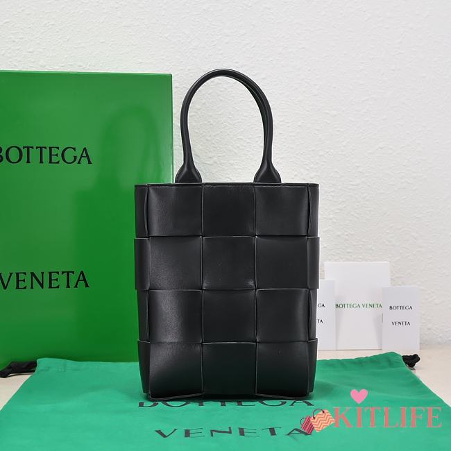 Kitlife Bottega Veneta Small Cassette Tote Bag Black - 22*16.5*5.5cm - 1