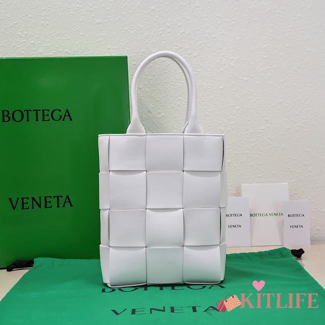 	 Kitlife Bottega Veneta Small Cassette Tote Bag White - 22*16.5*5.5cm - 1