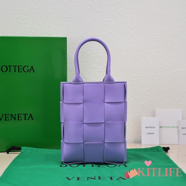 	 Kitlife Bottega Veneta Small Cassette Tote Bag Purple - 22*16.5*5.5cm - 1