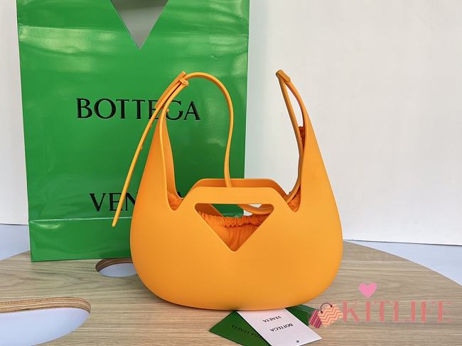 	 Kitlife Bottega Veneta Rubber Punch Shoulder Bag Orange - 27x17x7.5cm - 1