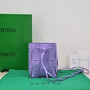 	 Kitlife Bottega Veneta Cassette Small Intrecciato Leather Bucket Wisteria Bag - 19x14x13cm - 5