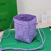 	 Kitlife Bottega Veneta Cassette Small Intrecciato Leather Bucket Wisteria Bag - 19x14x13cm - 4