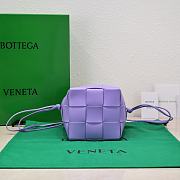 	 Kitlife Bottega Veneta Cassette Small Intrecciato Leather Bucket Wisteria Bag - 19x14x13cm - 2