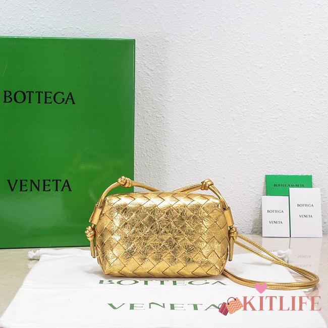 Kitlife Bottega Veneta Mini Loop Crossbody Bag Gold - 17*10*6cm - 1