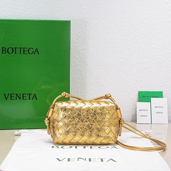 Kitlife Bottega Veneta Mini Loop Crossbody Bag Gold - 17*10*6cm