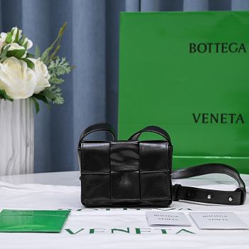 	 Kitlife Bottega Veneta Salon 03 Cassette Intrecciato Black Leather - 12x8x4cm