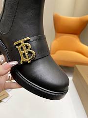 	 Kitlife Burberry Monogram Motif Brushed Leather Chelsea Boots in Black - 2