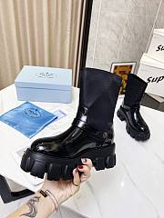 Kitlife Prada Black Logo Plaque Combat Boots 1 - 3