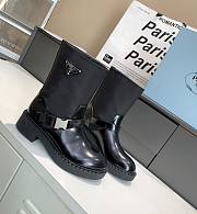 	 Kitlife Prada Black Logo Plaque Combat Boots 2 - 1