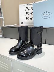 	 Kitlife Prada Black Logo Plaque Combat Boots 2 - 3