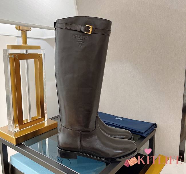 Kitlife Prada Long Leather Boots Black/Brown - 1