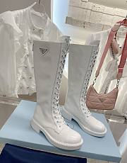 Kitlife Brushed leather and Re-Nylon long boots - White,Beige, Black - 2