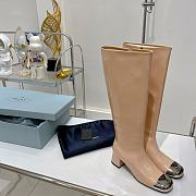 Kitlife Prada Knee High Boot Patent Leather - Black, Beige - 2
