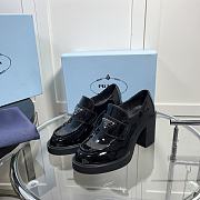 Kitlife Prada Chocolate high-heeled patent leather loafers - 1