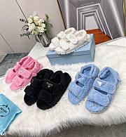 Kitlife Prada Logo Tery Cloth Sandals - White, Black, Pink, Blue - 1