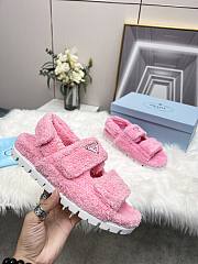 Kitlife Prada Logo Tery Cloth Sandals - White, Black, Pink, Blue - 5